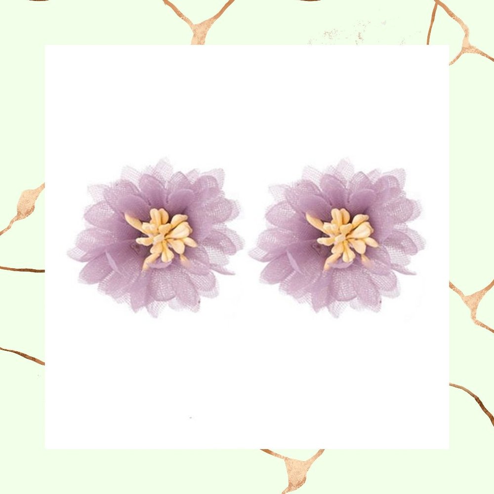 Gauze Flower Earrings